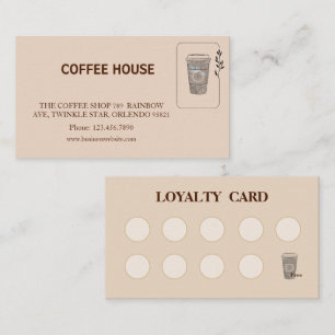Visita Tarjeta de fidelidad de cafetería simple moderna