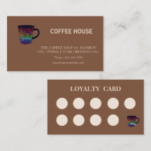 Tarjeta de fidelidad de cafetería simple moderna