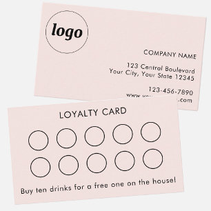 Visita Tarjeta de fidelidad de cliente con logotipo y tex
