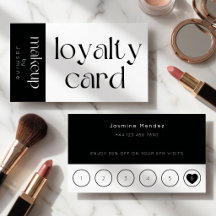Tarjeta de fidelidad de cliente de maquillaje en b