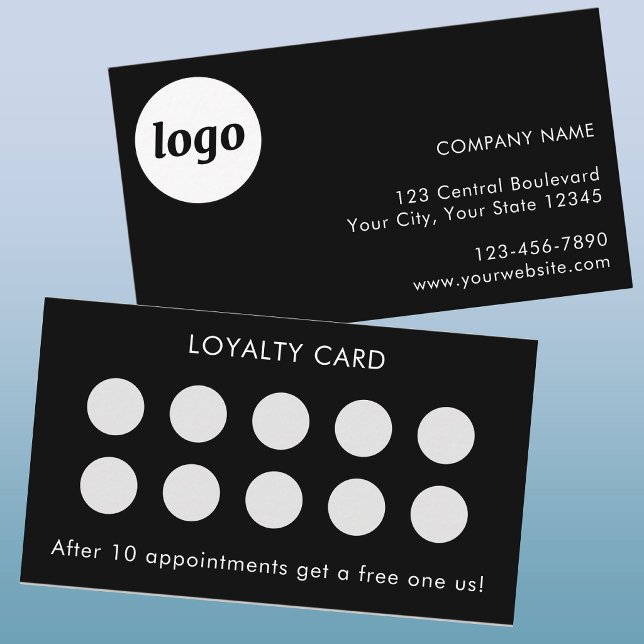 Visita Tarjeta de fidelidad de cliente simple con logotip (Subido por el creador)