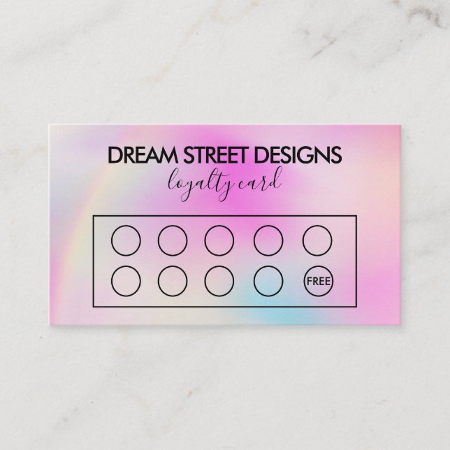 Visita Tarjeta de fidelidad de desplazamiento de color pe (Anverso)