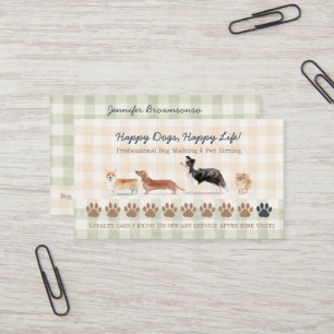 Visita Tarjeta de fidelidad de Gingham de cuidado de masc