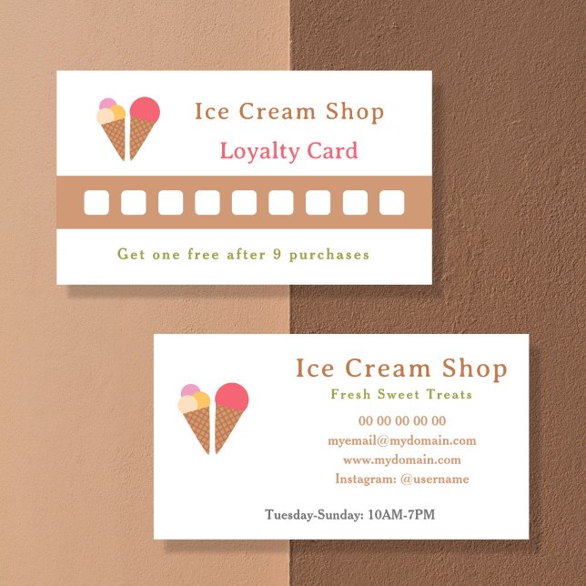 Visita Tarjeta de fidelidad de helado (Ice Cream Loyalty Card)