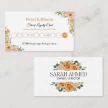 Tarjeta de fidelidad de la elegante floristería de