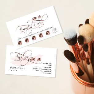 Visita Tarjeta de fidelidad de maquillaje rosa oro hermos