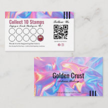 Tarjeta de fidelidad de panadería holográfica