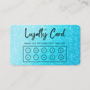 Visita Tarjeta de fidelidad de Personalizado Blue Faux Pu