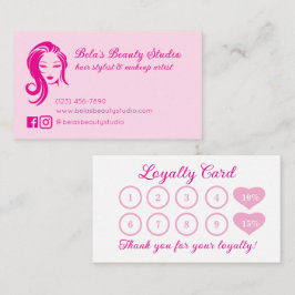 Visita Tarjeta de fidelidad de Personalizado rosa