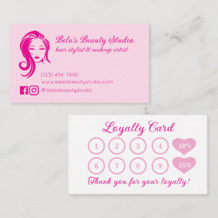 Visita Tarjeta de fidelidad de Personalizado rosa