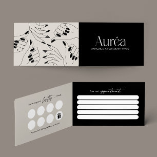 Visita Tarjeta de fidelidad de salón de belleza doblada
