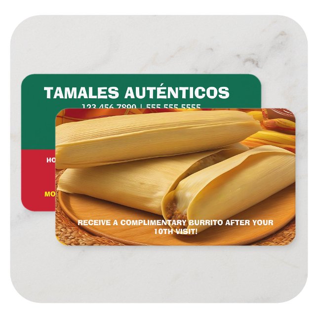 Visita Tarjeta de fidelidad de Tamales (Mexican Tamales Loyalty Visiting Card)