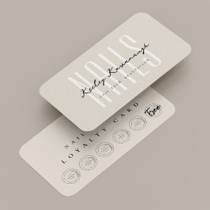 Visita Tarjeta de fidelidad del logotipo de arena Nail Te