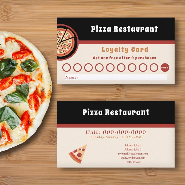 Visita Tarjeta de fidelidad del restaurante Pizza (Pizza Restaurant Loyalty Card)
