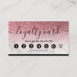 Visita Tarjeta de fidelidad editable rosa purpurina de or