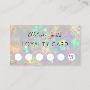Visita tarjeta de fidelidad faux iricent crystal opal
