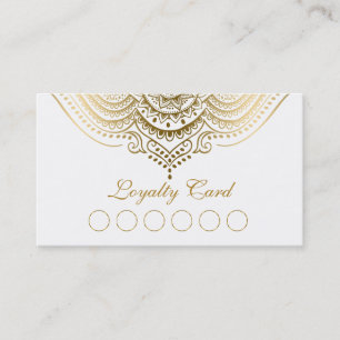 Visita Tarjeta de fidelidad Gold Lace Paisley Mandala