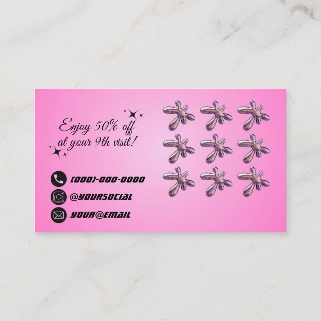 Visita Tarjeta de fidelidad metálica (Reverso)