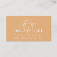 Tarjeta de fidelidad moderna Boho Sun y Beach Wave