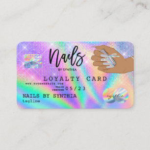 Visita Tarjeta de fidelidad Nails Tarjeta de crédito Holo
