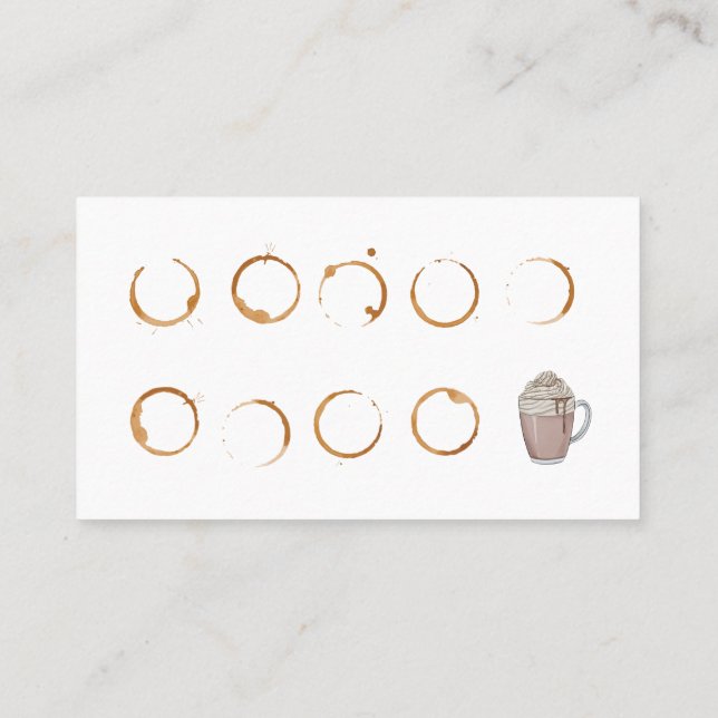 Visita Tarjeta de fidelidad para cafetería Tarjeta de pre (Reverso)