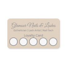 Tarjeta de fidelidad para salón de belleza y biene