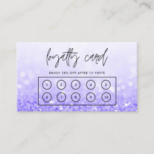 Visita Tarjeta de fidelidad Personalizado Purple Faux Pur
