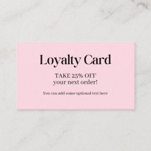 Visita Tarjeta de fidelidad profesional simple rosa para