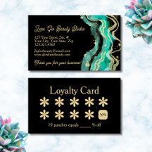 Tarjeta de fidelidad Punch Salón de Belleza Negra