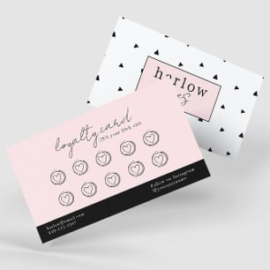 Visita Tarjeta de fidelidad rosa Rubor en blanco y negro