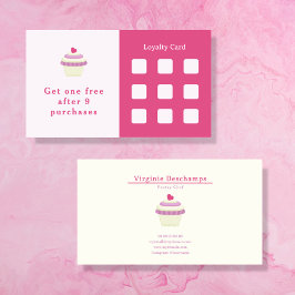 Visita Tarjeta de fidelidad rosada Cupcake