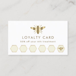 Visita tarjeta de fidelización de abejas de Relieve metal