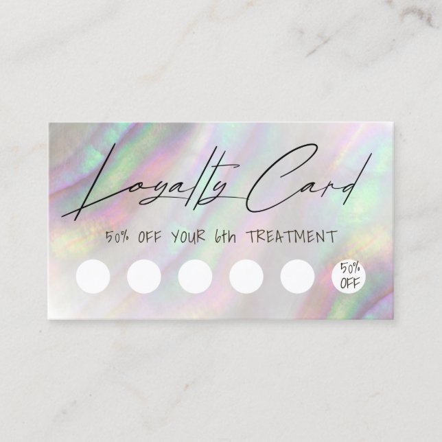 Visita tarjeta de fidelización de diseño de shell (Anverso)