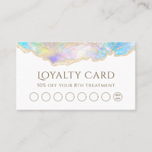 Visita tarjeta de fidelización de diseño opal azul