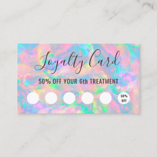 Visita tarjeta de fidelización de textura opal pastel