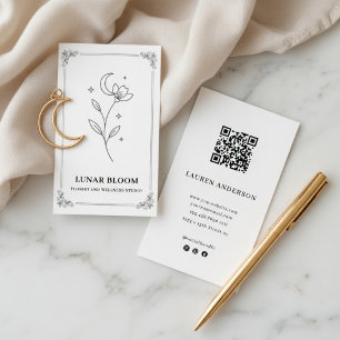 Visita Tarjeta de Florista de Flor de Luna Minimalista co