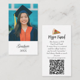 Visita Tarjeta de "Fondo de Pizza" para graduación univer