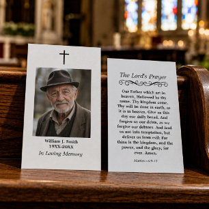 Visita Tarjeta de Foto con Oración de Memorial de Funeral