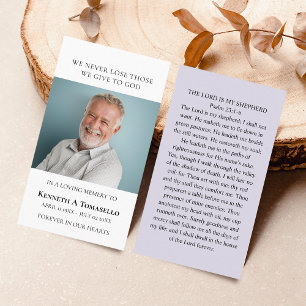 Visita Tarjeta de Foto con Oración de Memorial para Funer