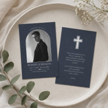 Tarjeta de foto de funeral de tamaño de cartera pe