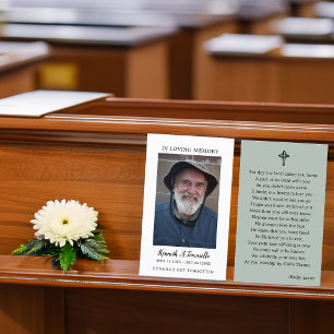Visita Tarjeta de Foto de Oración de Memorial de Funeral