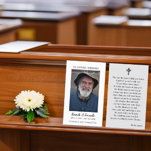 Visita Tarjeta de Foto de Oración de Memorial de Funeral