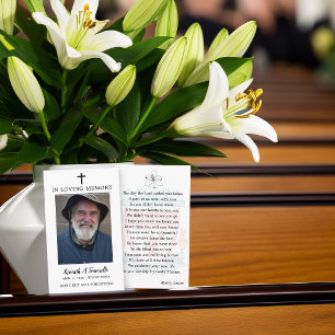 Visita Tarjeta de Foto de Oración de Memorial de Funeral 