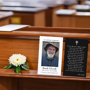 Visita Tarjeta de Foto de Oración de Memorial de Funeral