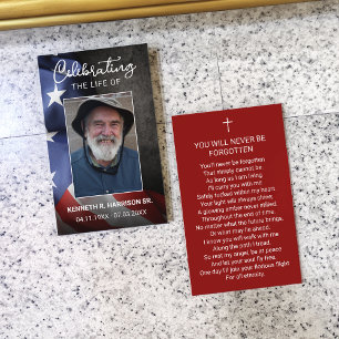 Visita Tarjeta de foto de oración memorial fúnebre de la 