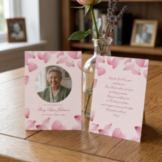 Visita Tarjeta de foto funeral personalizada de 3.5" x 2.