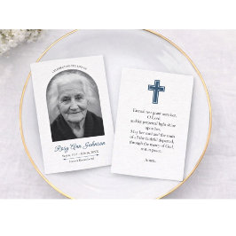 Visita Tarjeta de foto funeraria personalizada de 3,5" x 