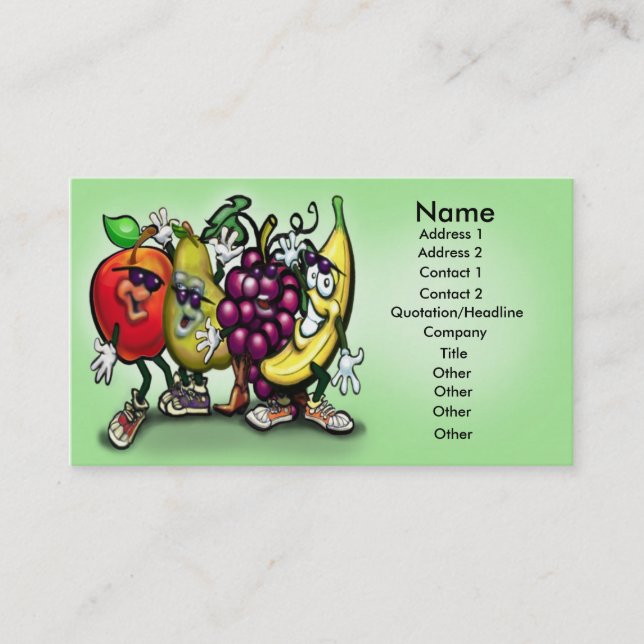 Visita Tarjeta de fruta (Anverso)