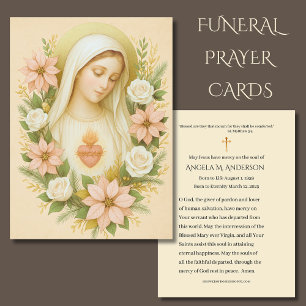 Visita Tarjeta de Funeral Católica Bendita María Poinsett