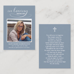 Visita Tarjeta de Funeral con Foto Clásica Memorial